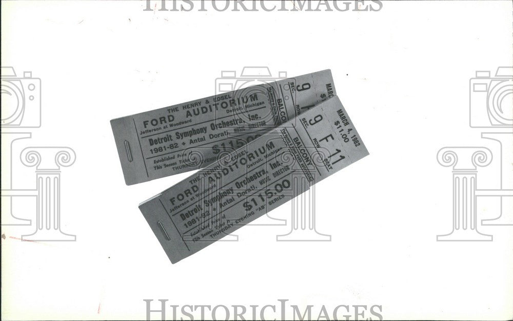 1982 Press Photo detroit symphony orchestra tickets - Historic Images