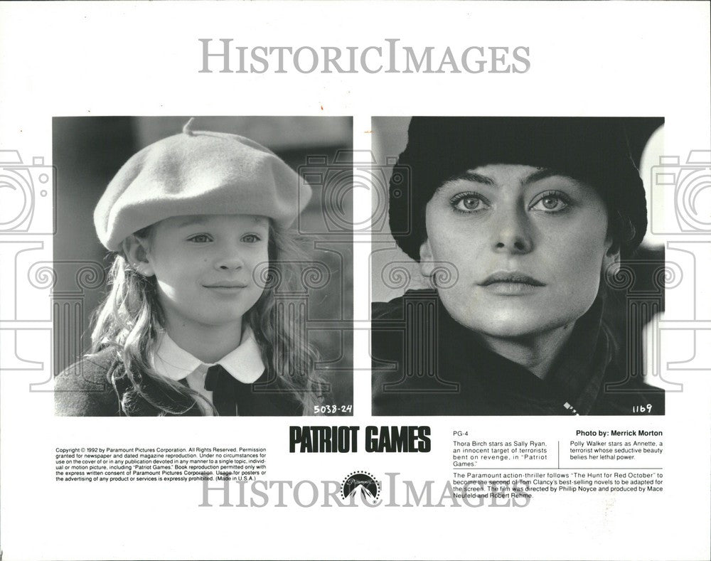 1992 Press Photo Thora Birch actress Patriot Games film - Historic Images