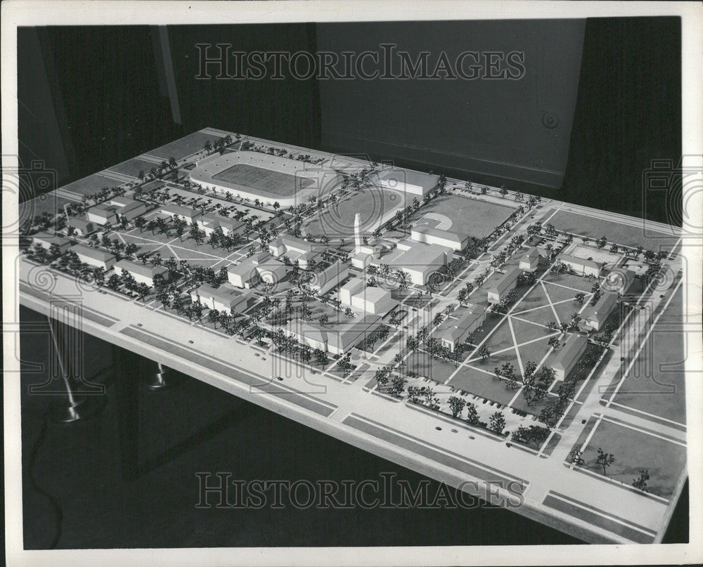 1950 Press Photo University Detroit Building Program - Historic Images