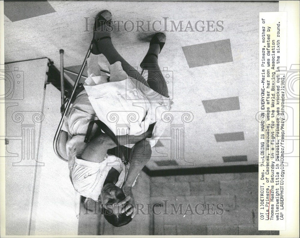 1980 Press Photo Maria Primera mother Luis welterweight - Historic Images