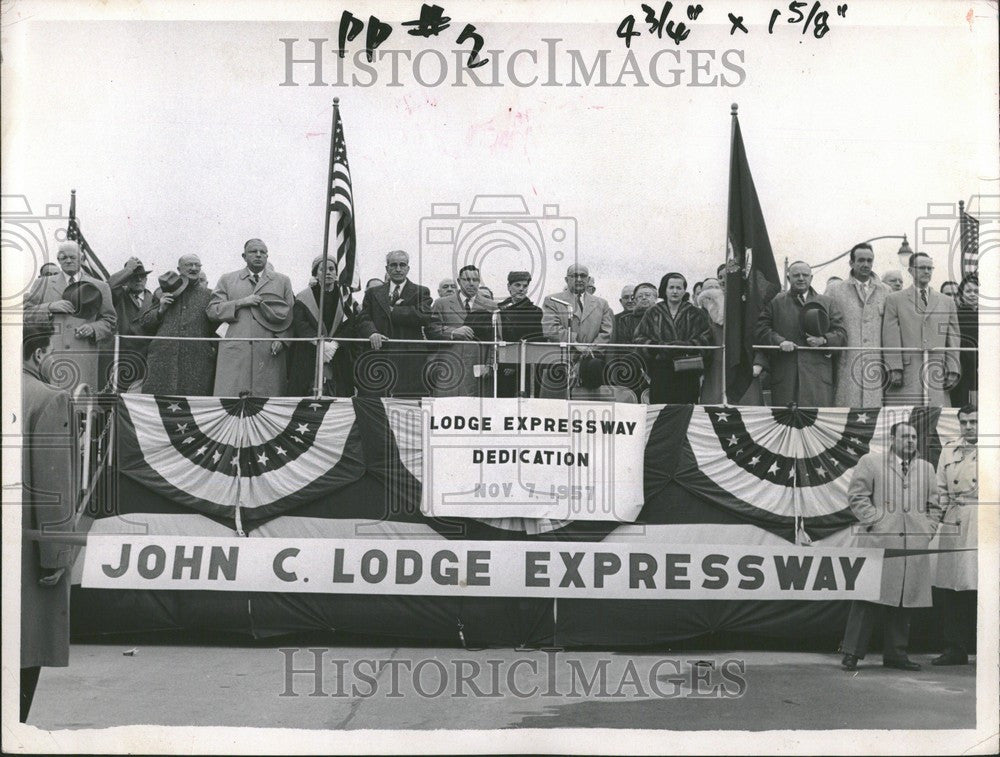 1957 Press Photo Michigan Highway, The Lodge Expressway - Historic Images