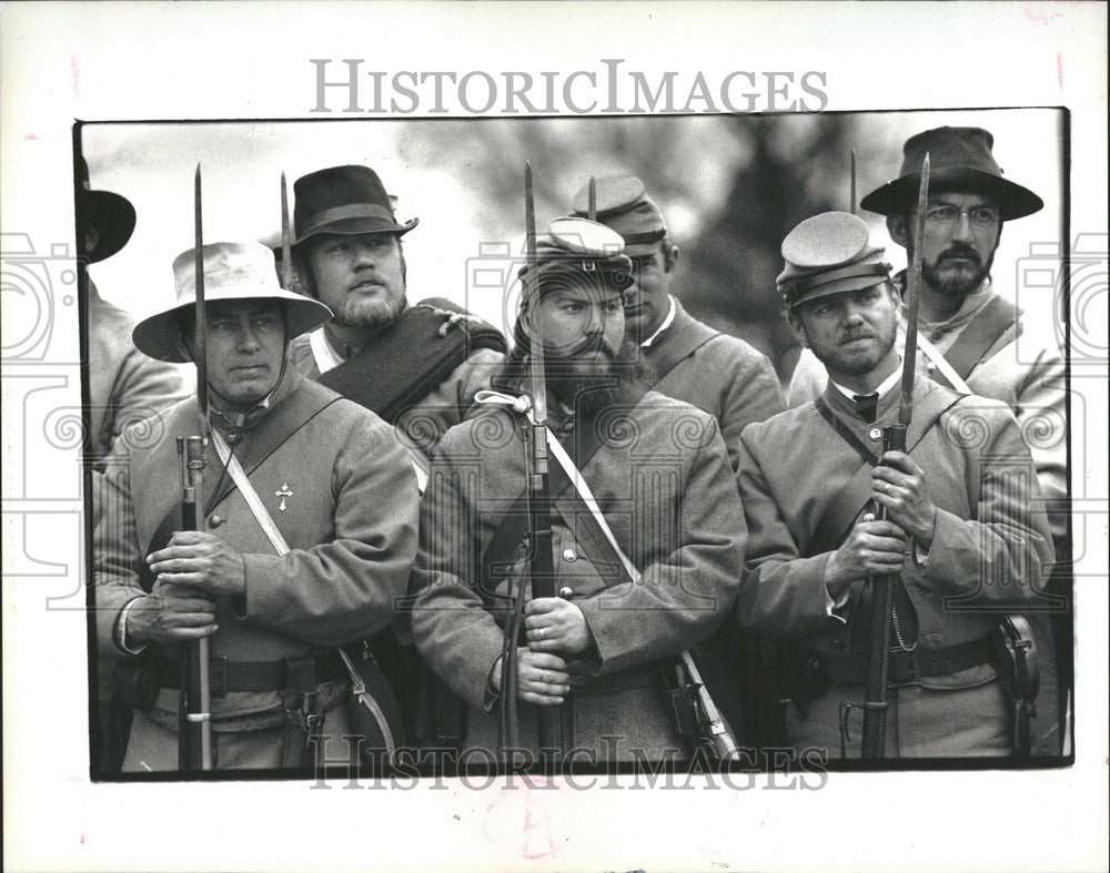 1991 Press Photo Detroit Civil War Re-enactment History - Historic Images