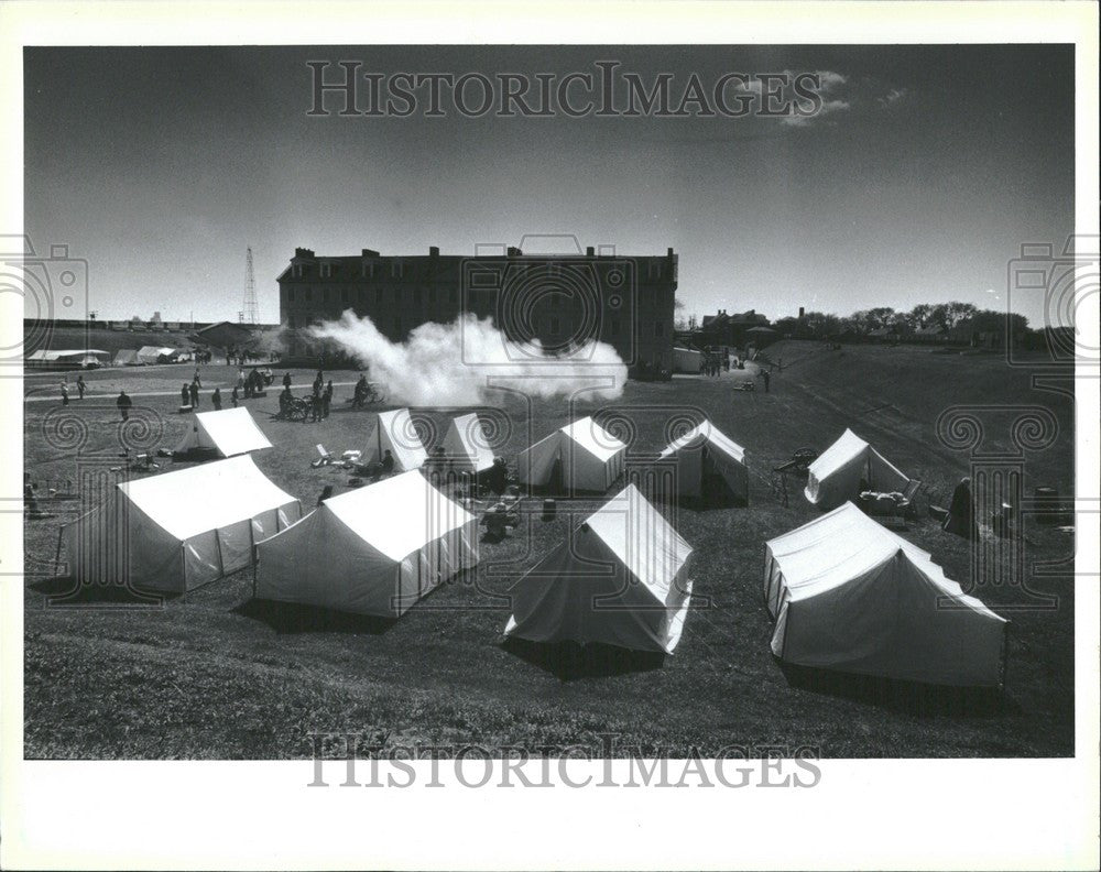 Press Photo Fort Wayne Civil War Re-enactment Smok - Historic Images