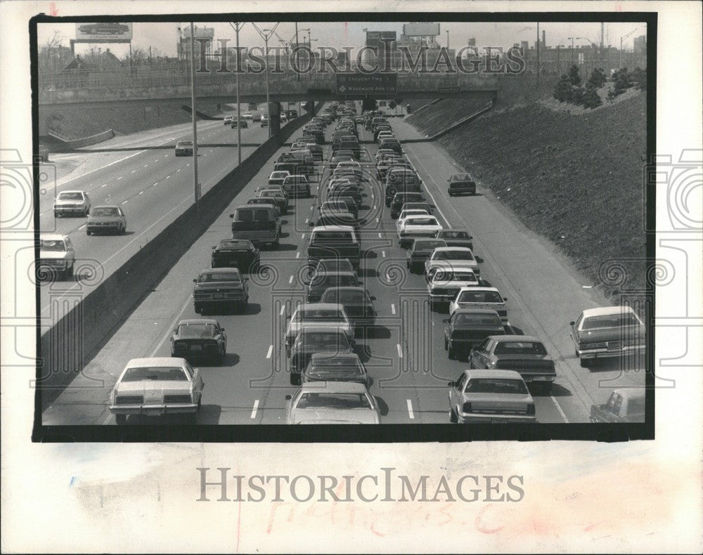 1989 Press Photo Freeway Traffic Michigan automobile - Historic Images