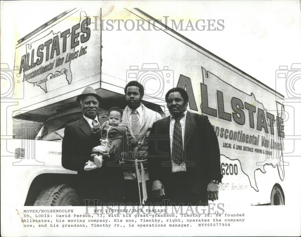 1979 Press Photo David Person Founder Allstates Van - Historic Images