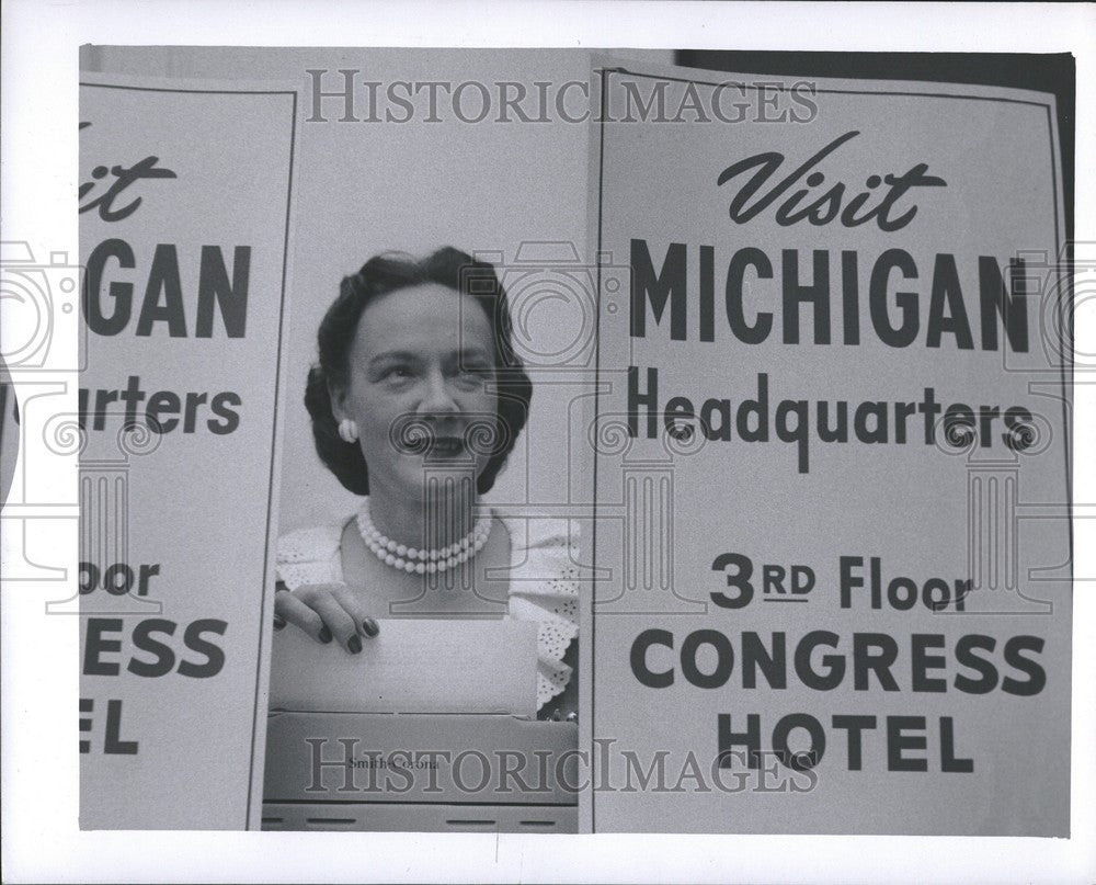 1956 Press Photo Margaret Price Democrat Michigan - Historic Images