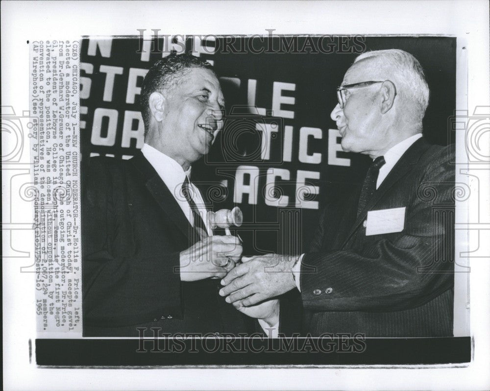 1965 Press Photo Dr. Hollis F. Price United Church - Historic Images