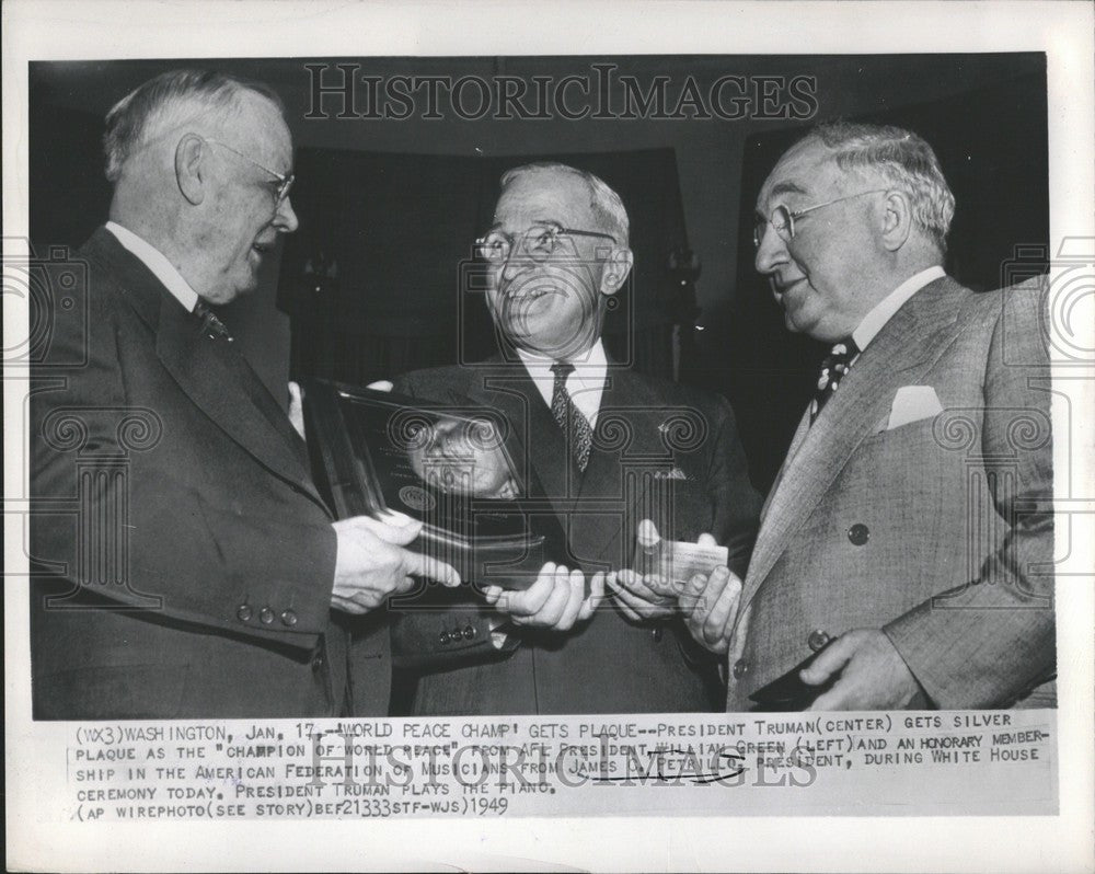 1949 Press Photo Truman President - Historic Images