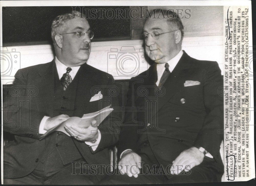 1942 Press Photo james petrillo favor judge rules - Historic Images