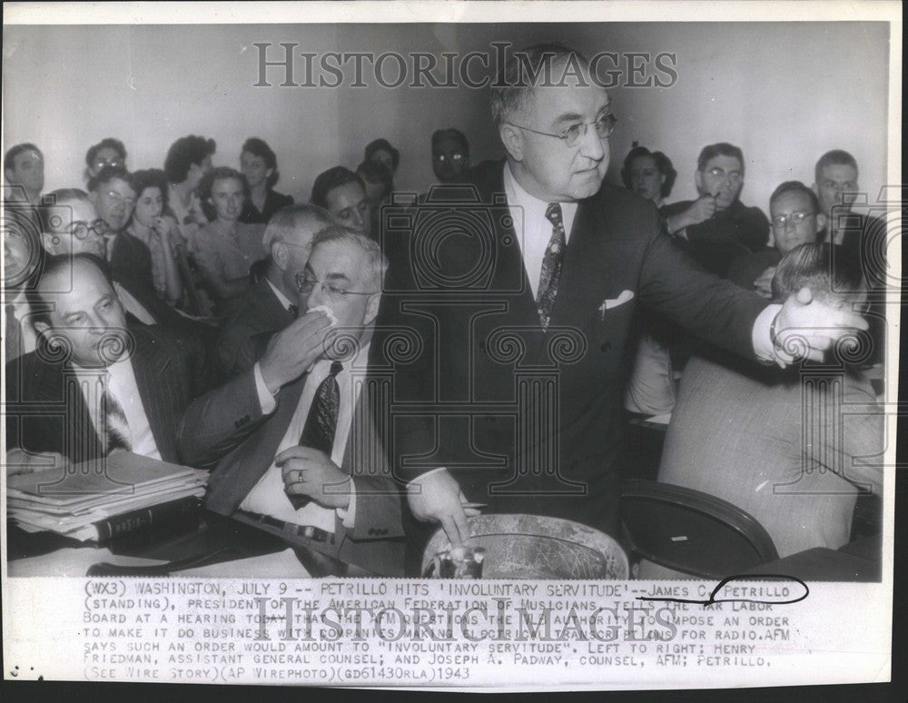 1943 Press Photo James C. Petrillo American Federation - Historic Images