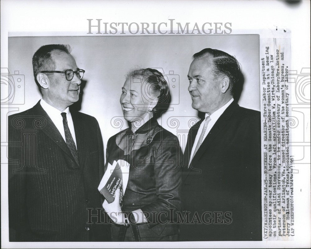 1961 Press Photo Labor Department nominees at hearing - Historic Images