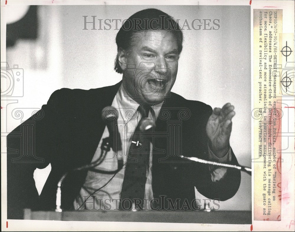 1988 Press Photo Tom Peters management guru - Historic Images