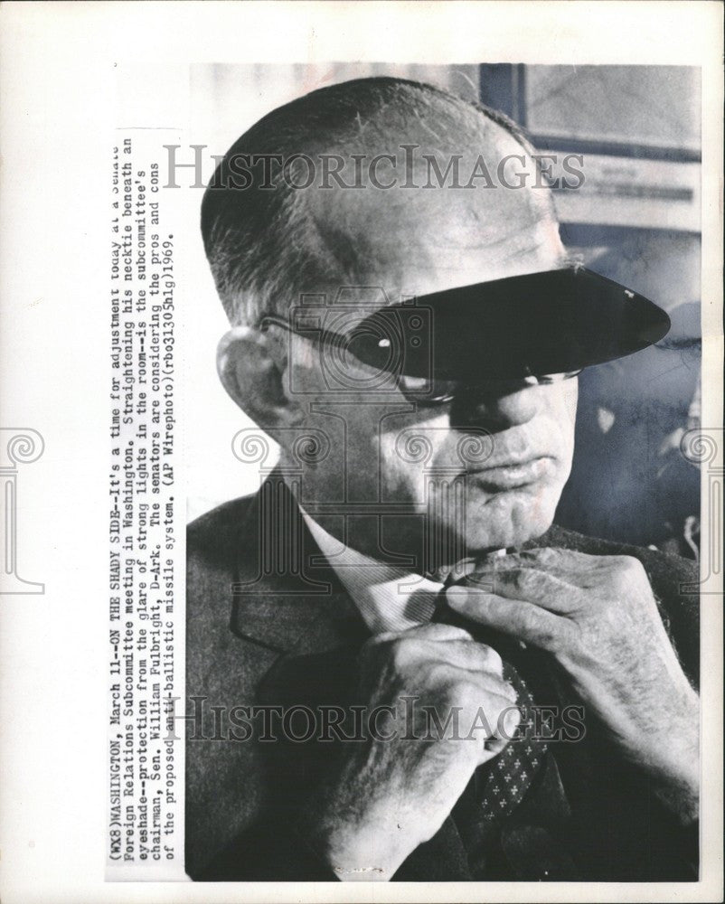 1969 Press Photo Senator J William Fulbright Democrat - Historic Images