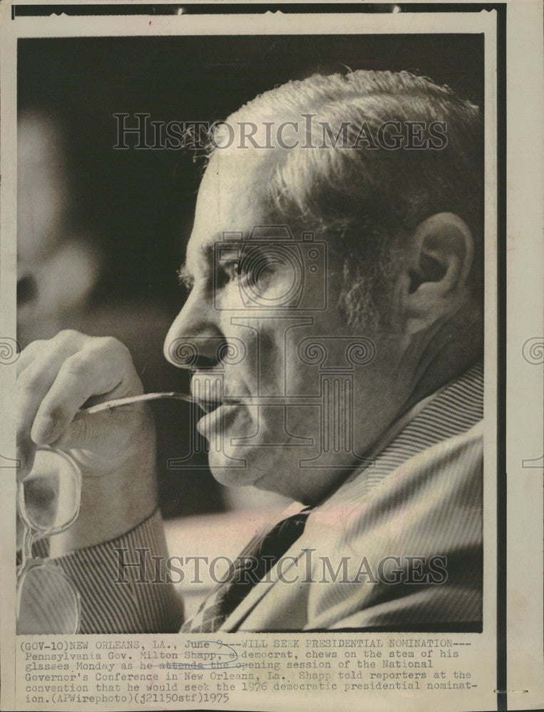 1975 Press Photo Milton Shapp Governor - Historic Images