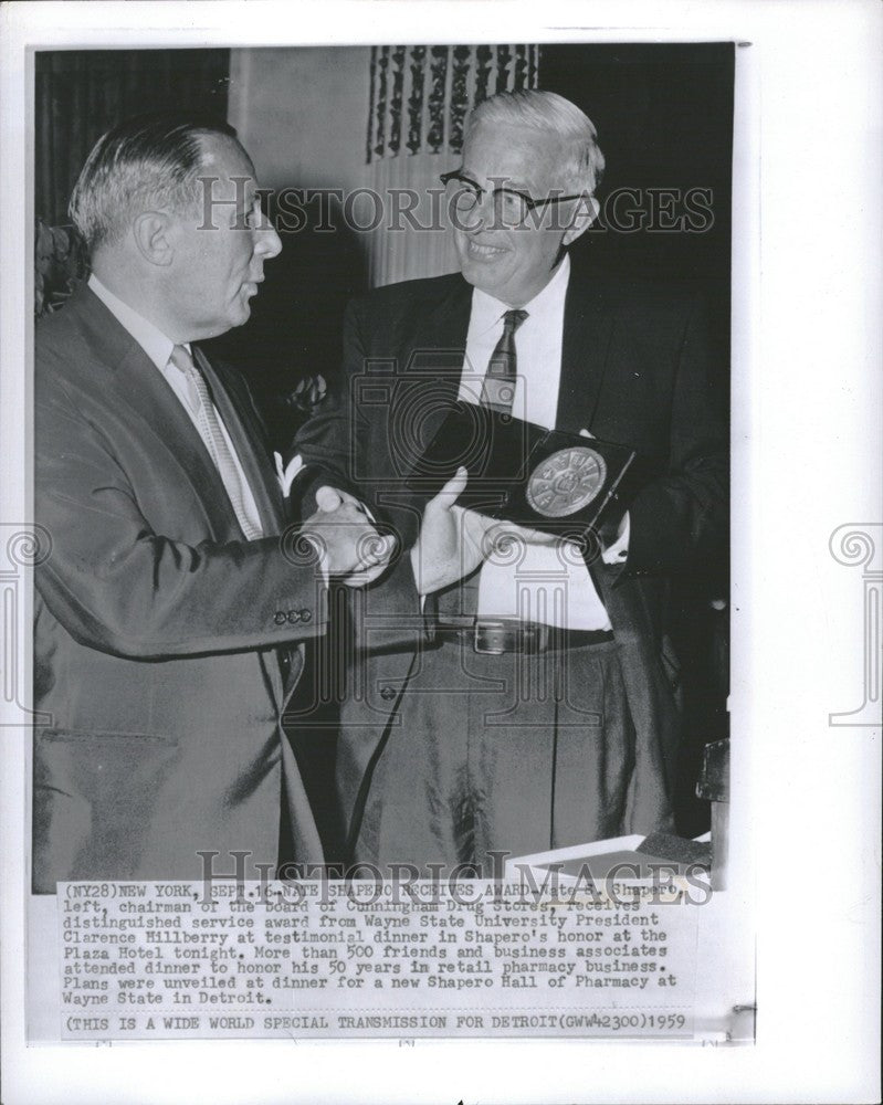 1959 Press Photo Nate S. Shapero Cunningham Drug Stores - Historic Images