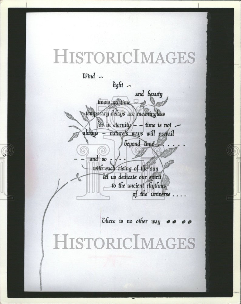 1979 Press Photo Frostic Wind Light Poetry Book Page - Historic Images