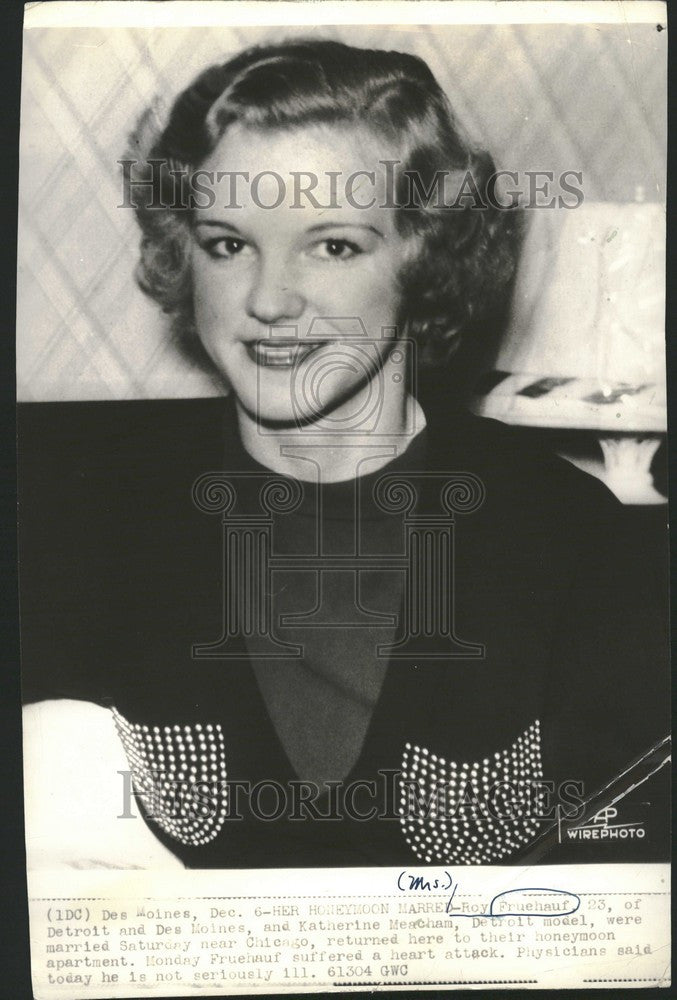 1935 Press Photo Roy Fruehauf Katherine Meacham model - Historic Images