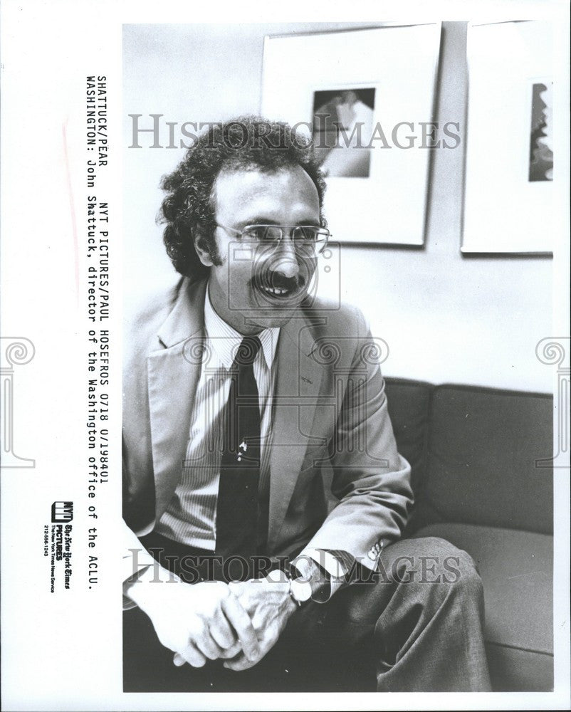 1984 Press Photo John Shattuck Director ACLU - Historic Images