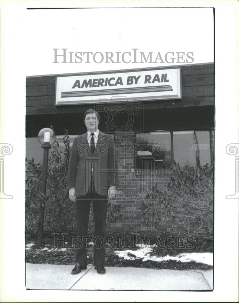 1985 Press Photo Larry Swartz America By Rail - Historic Images