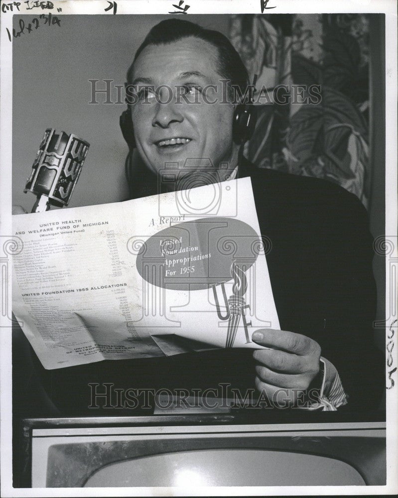 1955 Press Photo John Cameron Swayze News Commentator - Historic Images