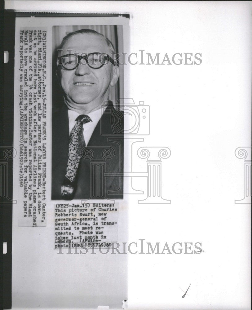 1960 Press Photo Charles Robberts Sward Governor Gen. - Historic Images