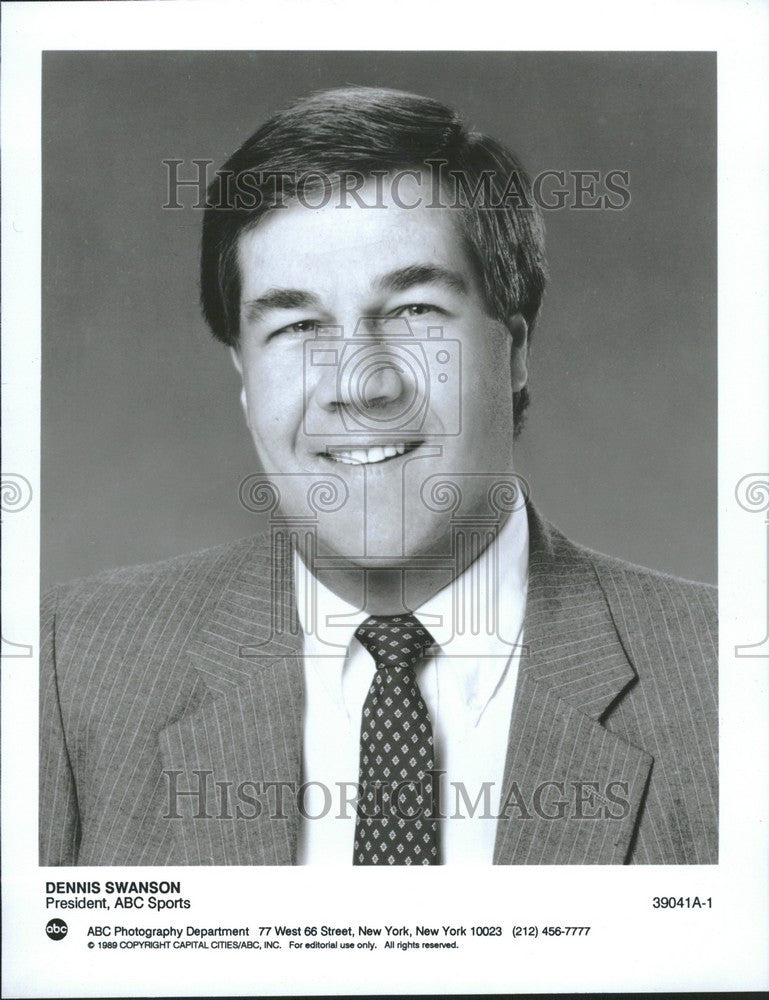 1990 Press Photo Dennis Swanson President ABC Sports - Historic Images