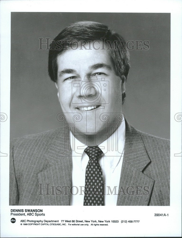 1990 Press Photo dennis swanosn president abc sports - Historic Images