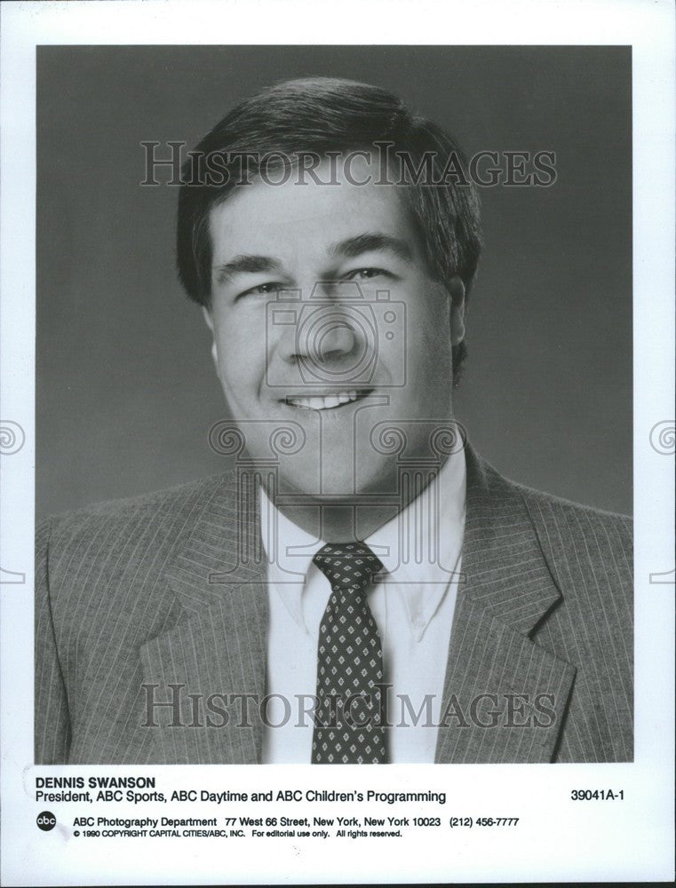 1991 Press Photo Dennis Swanson President ABC Sports - Historic Images