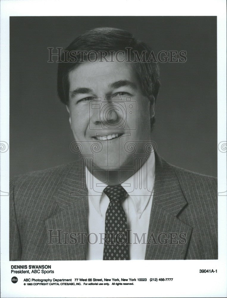 Press Photo Dennis Swanson President ABC Sports - Historic Images