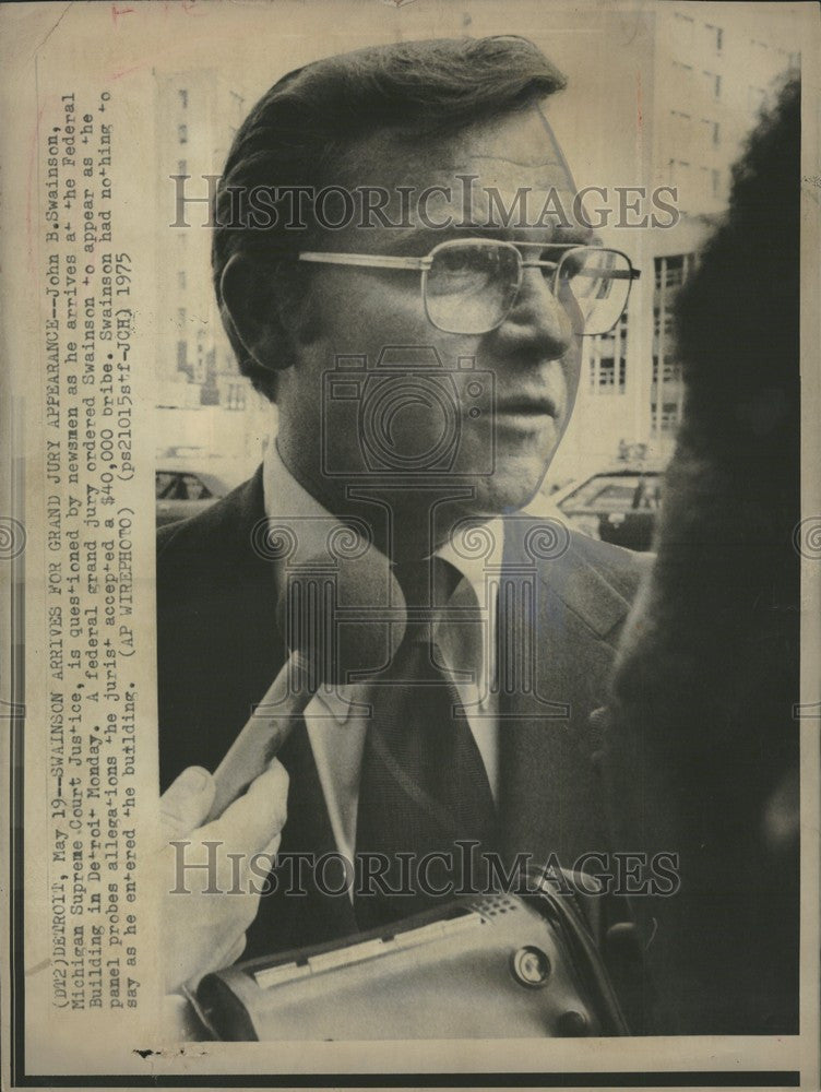 1974 Press Photo John B. Swainson Justice MI Trial - Historic Images