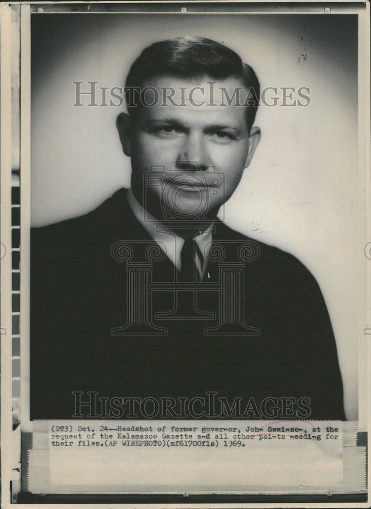 1969 Press Photo John Swainson governor - Historic Images