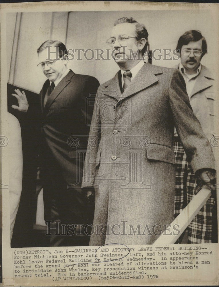 1976 Press Photo John Swainson Michigan Governor - Historic Images