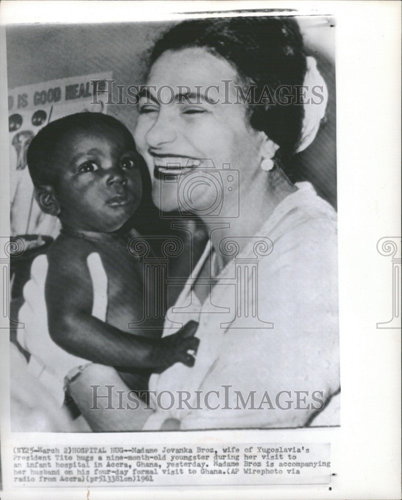 1961 Press Photo Madame Jovanka Bros visit Accra Ghana - Historic Images