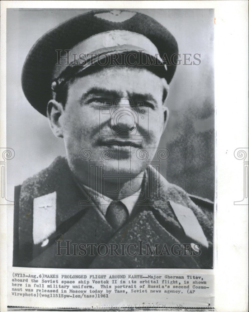 1961 Press Photo Major Gherman Titov Vostok II - Historic Images