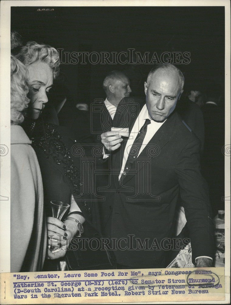 1960 Press Photo Strom Thurmond Katherine St George - Historic Images