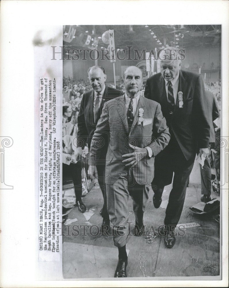 Sen Strom Thurmond Rep Rogers Morton 1968 Vintage Press Photo Print sen-strom-thurmond-rep-rogers-morton-1968-vintage-press-photo-print