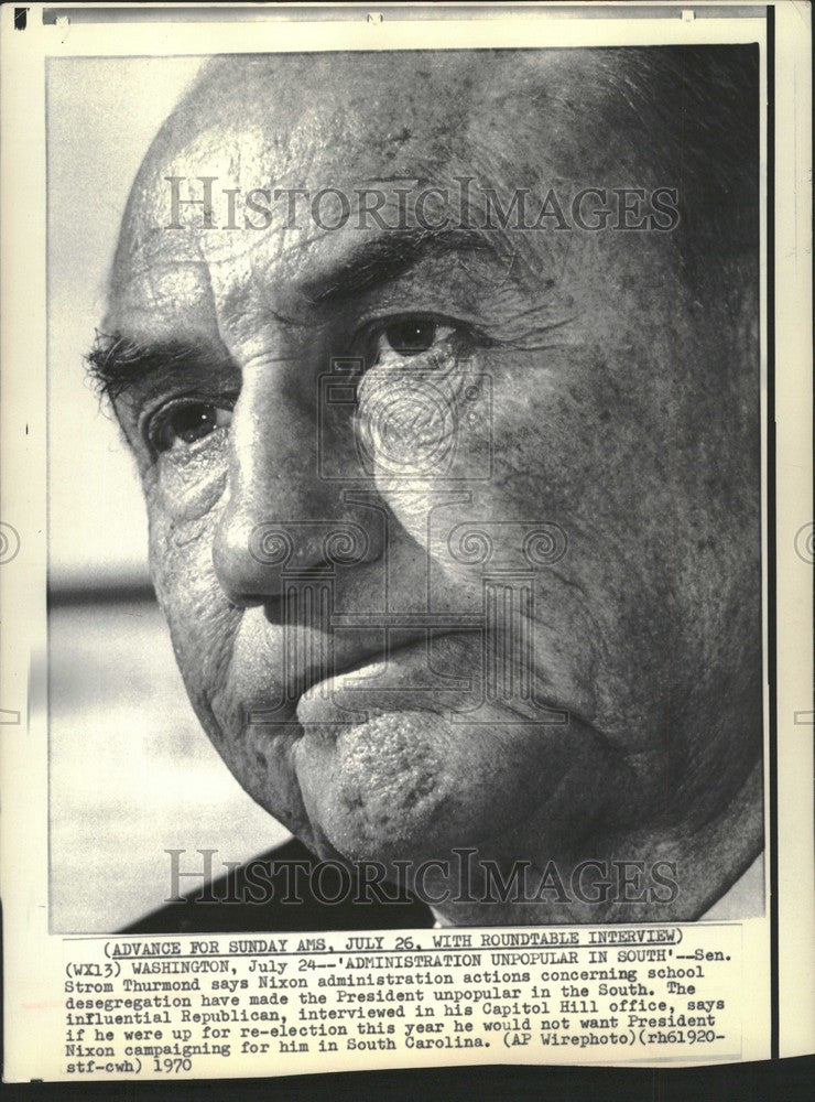 1960 Press Photo Senator Strom Thrumond - Historic Images