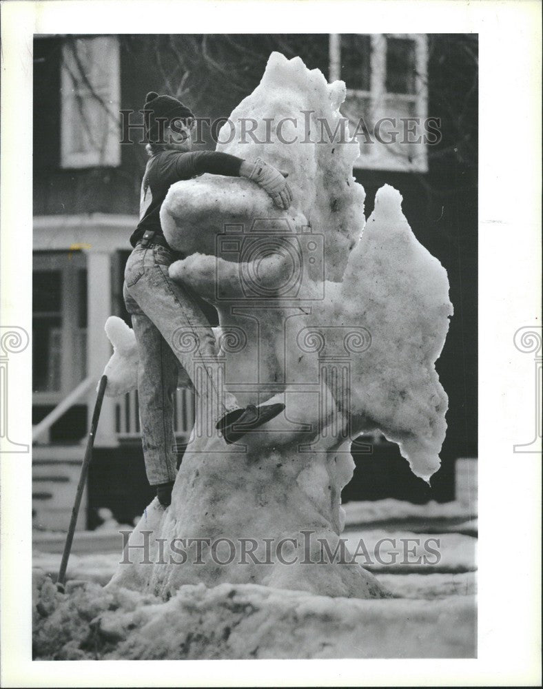 1990 Press Photo Ice sculpture, Detroit - Historic Images