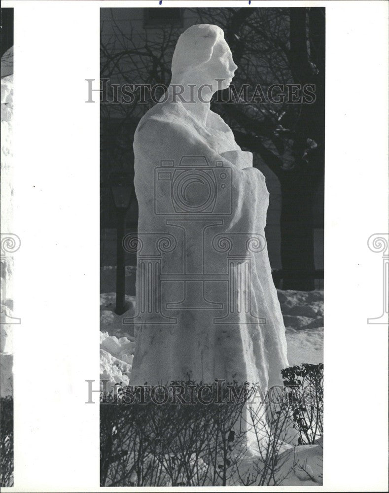 1972 Press Photo snow sculpture Southfield Jeff Kulesus - Historic Images