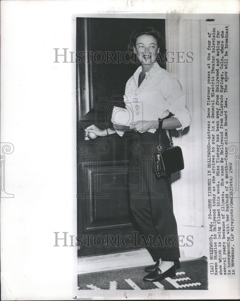 1960 Press Photo GeneTierney actress - Historic Images