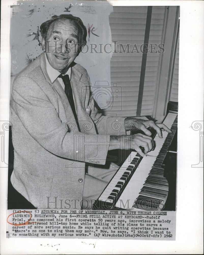 1971 Press Photo Rudolf Friml composer pianist - Historic Images