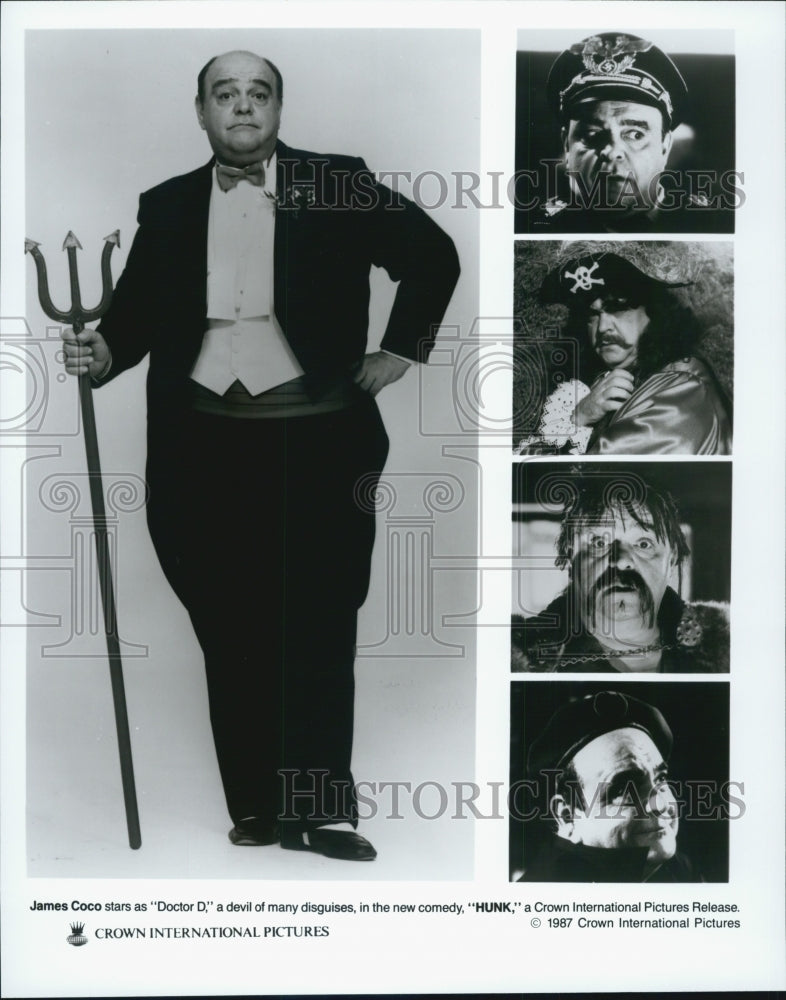1987 Press Photo James Coco starring as &quot;Doctor D&quot; in the comedy, &quot;Hunk&quot; - Historic Images