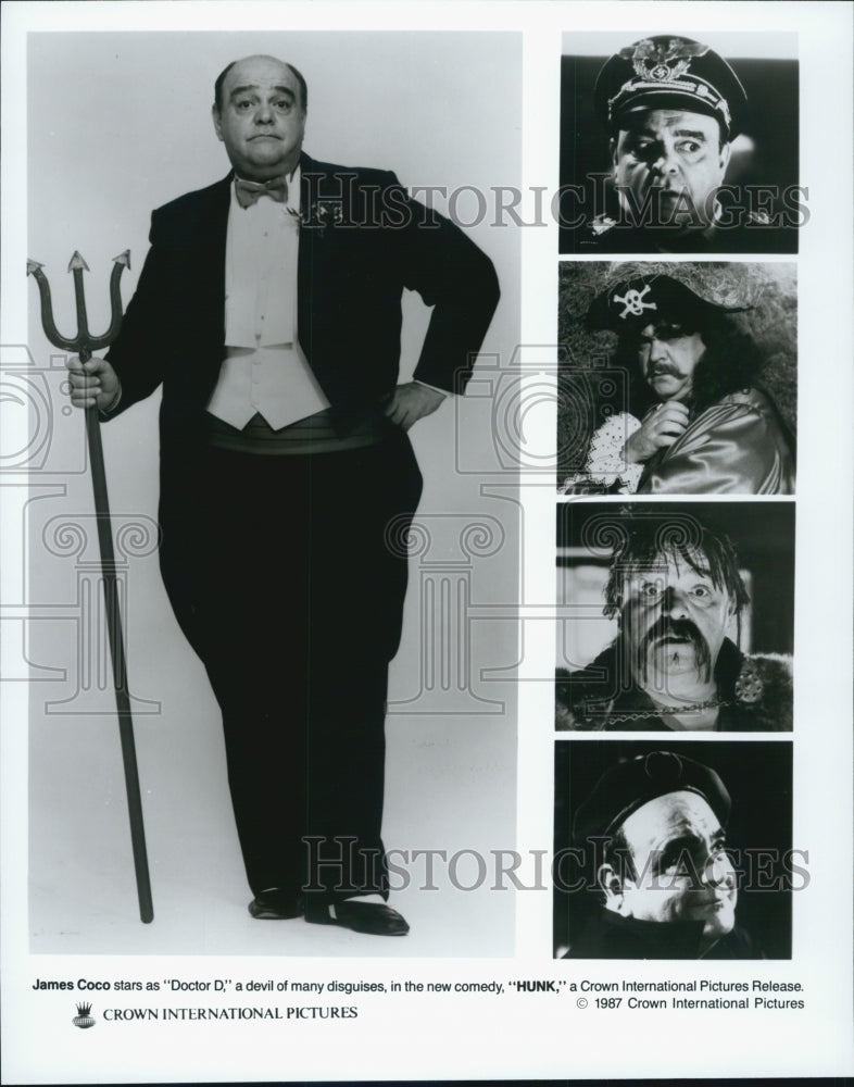 1987 Press Photo James Coco starring as "Doctor D" in the comedy, "Hunk" - Historic Images