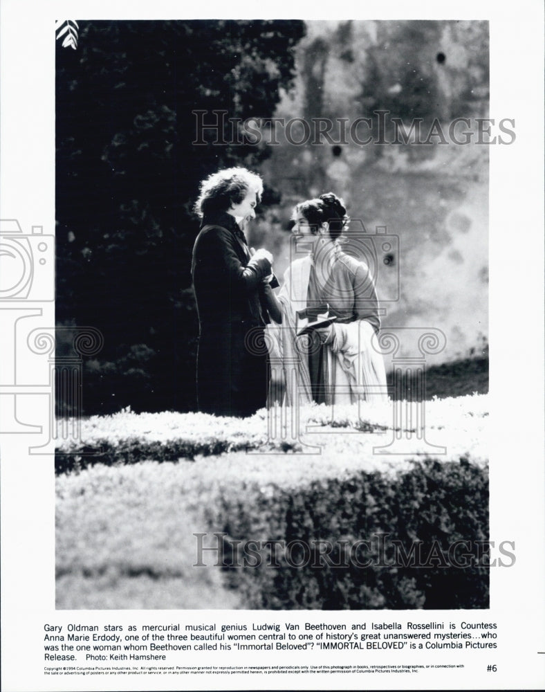 1994 Press Photo Isabella Rossellini & Gary Oldman in the film, Immortal Beloved - Historic Images