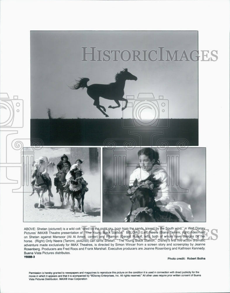 2003 Press Photo Actress Biana Tamimi in &quot;Young Black Stallion&quot; Film - Historic Images