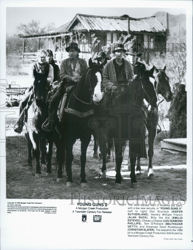 1988 Press Photo Scene from "Young Guns 2 (II)" Film w/ Kiefer Sutherland - Historic Images