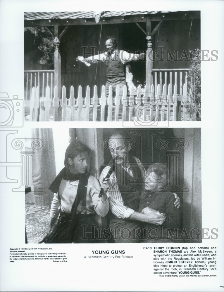 1988 Press Photo Actor Emilio Estevez as William H. Bonney in &quot;Young Guns&quot; Film - Historic Images