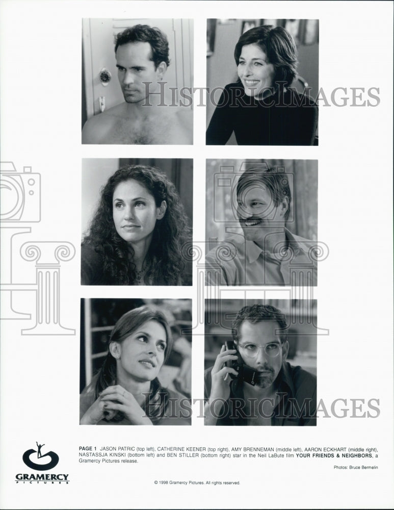 1998 Press Photo Cast of &quot;Your Friends &amp; Neighbors&quot; Film w/ Ben Stiller - Historic Images