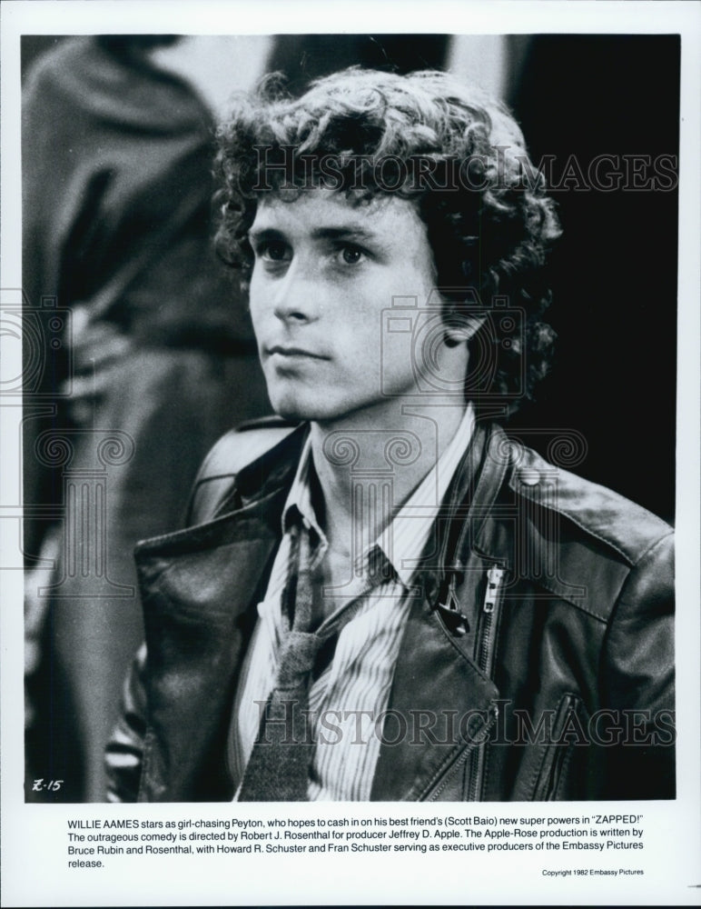 1982 Press Photo Actor Willie Aames in "Zapped!" Film - Historic Images