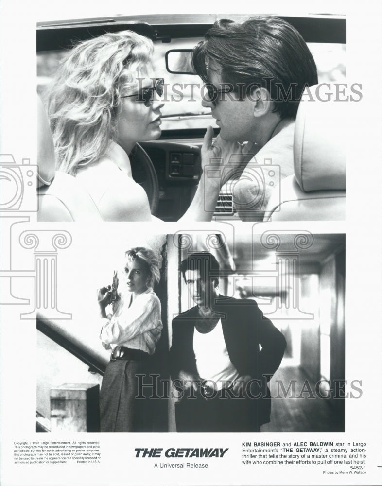 1994 Press Photo Alec Baldwin and Kim Basinger in "The Getaway" - DFPG01153 - Historic Images